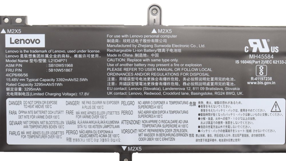 Original 3295mAh 52.5Wh Lenovo 5B10W51865 Akku