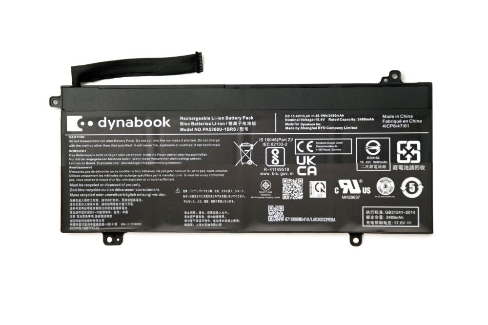 Original 2480mAh 38.1Wh Dynabook PA5368U-1BRS Akku