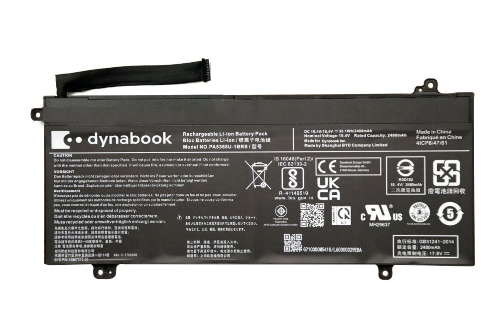 Original 2480mAh 38.1Wh Dynabook PA5368U-1BRS Akku