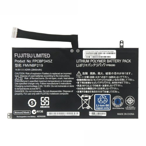 Original 2840mAh 42Wh 4-Zellen Fujitsu FPB0280 Akku
