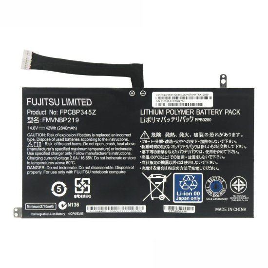 Original 2840mAh 42Wh 4-Zellen Fujitsu UH572 series Akku - zum Schließen ins Bild klicken