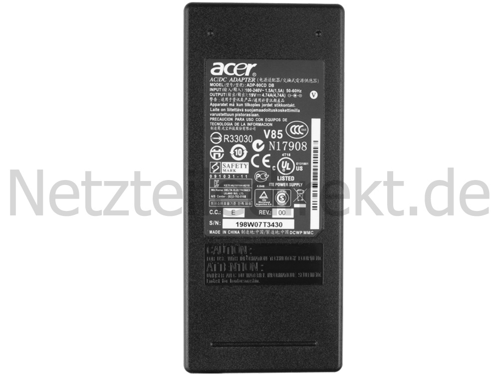 Original Netzteil Ladegerät Acer Aspire 5 A515-51G-58C6 90W+Kabel