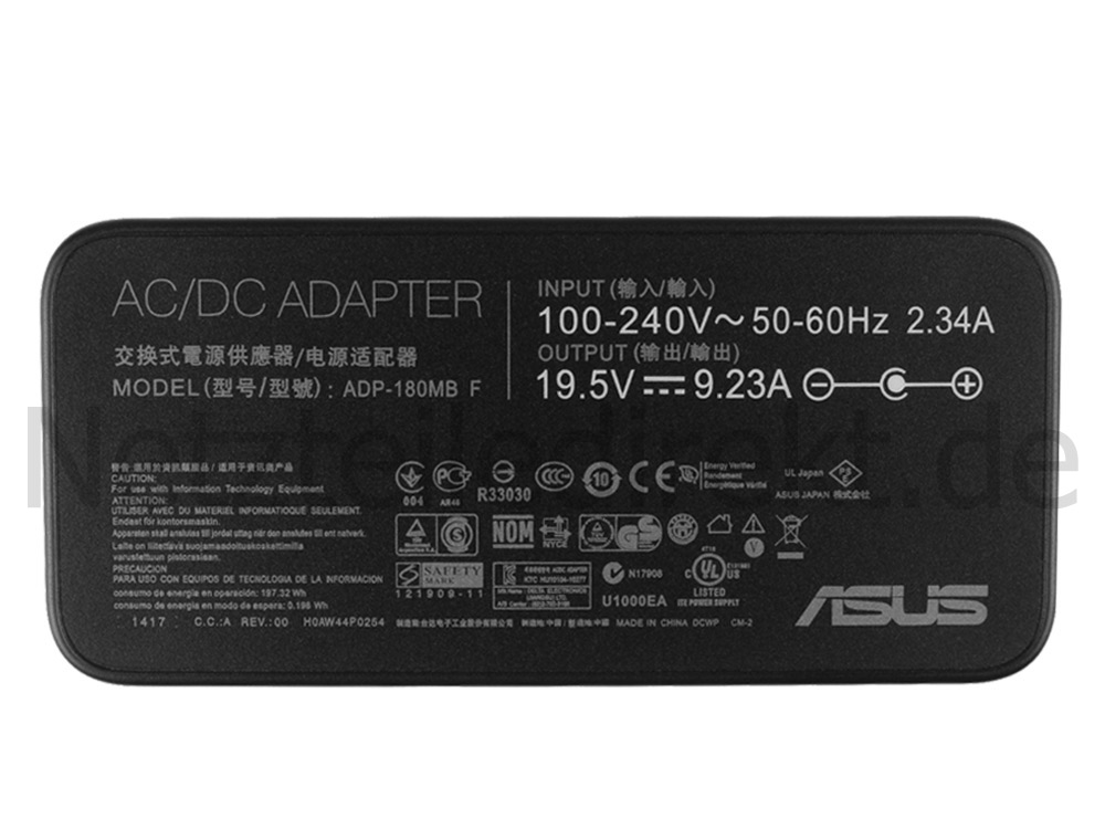 Original Netzteil Ladegerät Asus Rog GL773V 180W + Kabel