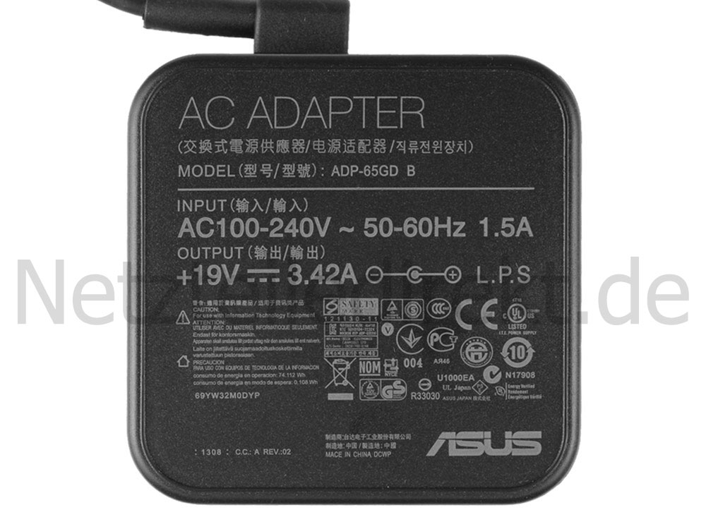 Original Netzteil Ladegerät Asus X552LDV-SX752H 65W +Kabel