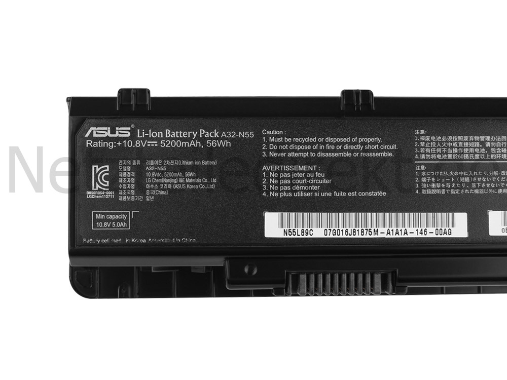 5200mAh 6 Zellen Asus N45 N45E N45S N45SF N45SF-V2G-VX041V Akku