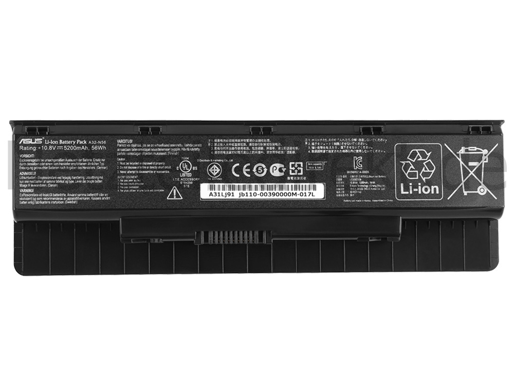 5200mAh 56Wh 6 Zellen Akku Asus N56JN N56JR N56JN-DB71 N56JN-DB71-CA
