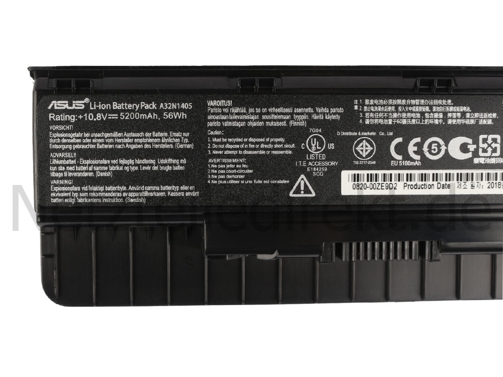 Original 56Wh 5200mAh 6 Zellen Akku Asus ROG G551JK-CN144H