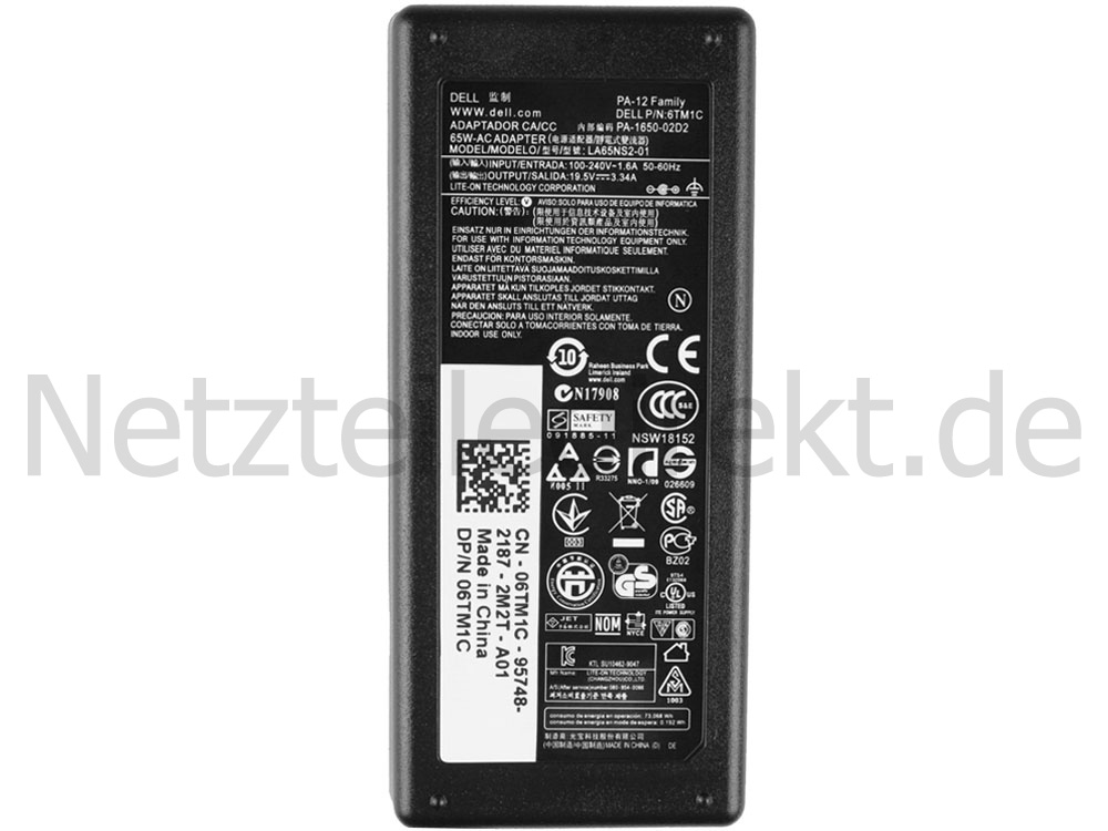 Original 65W Dell 450-11061 Netzteil Ladegerät + Frei Ladekabel