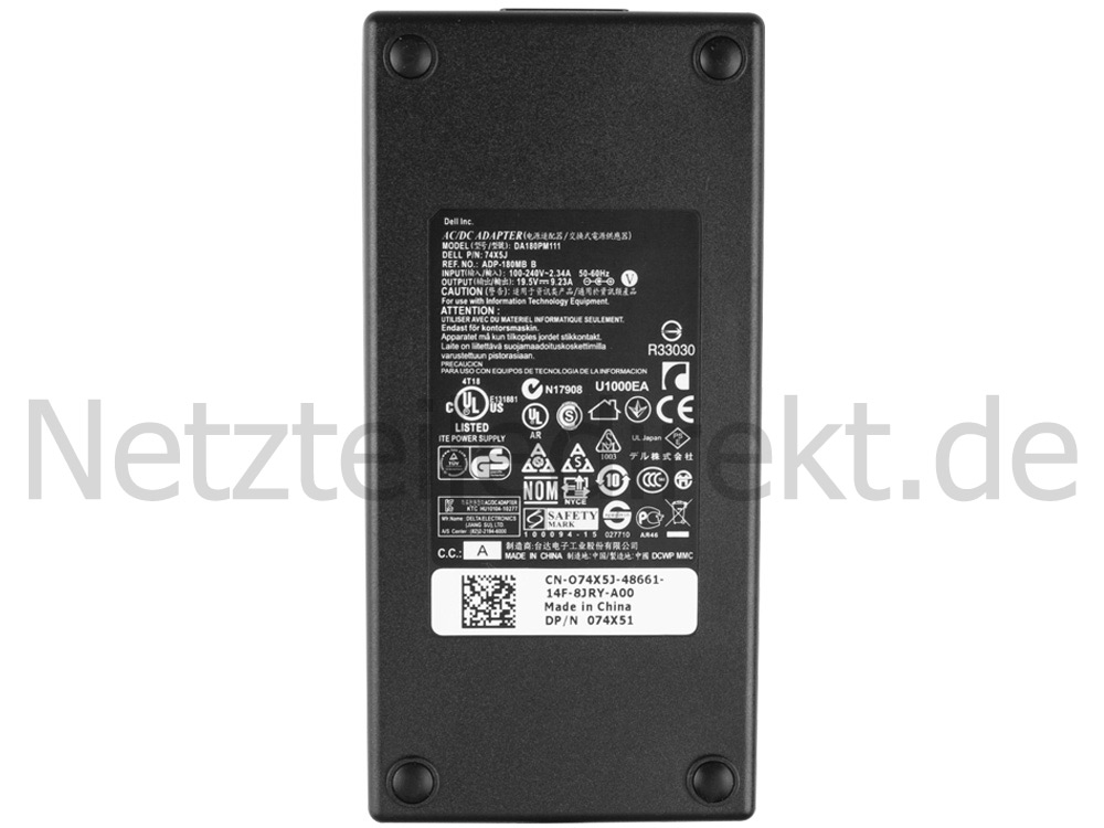 Netzteil Ladegerät Dell Alienware M17x R5 GTX 765M 180W