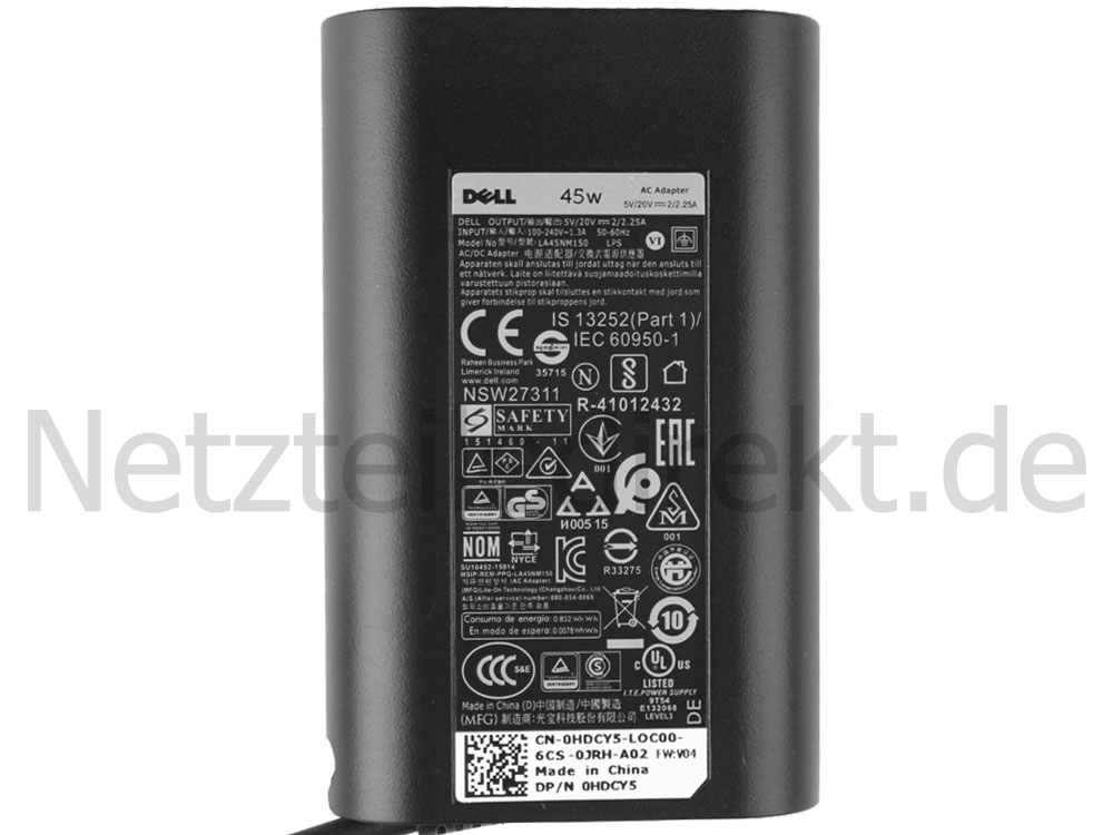 Original 45W USB-C Dell Chromebook 5190 Netzteil Ladegerät +Kabel
