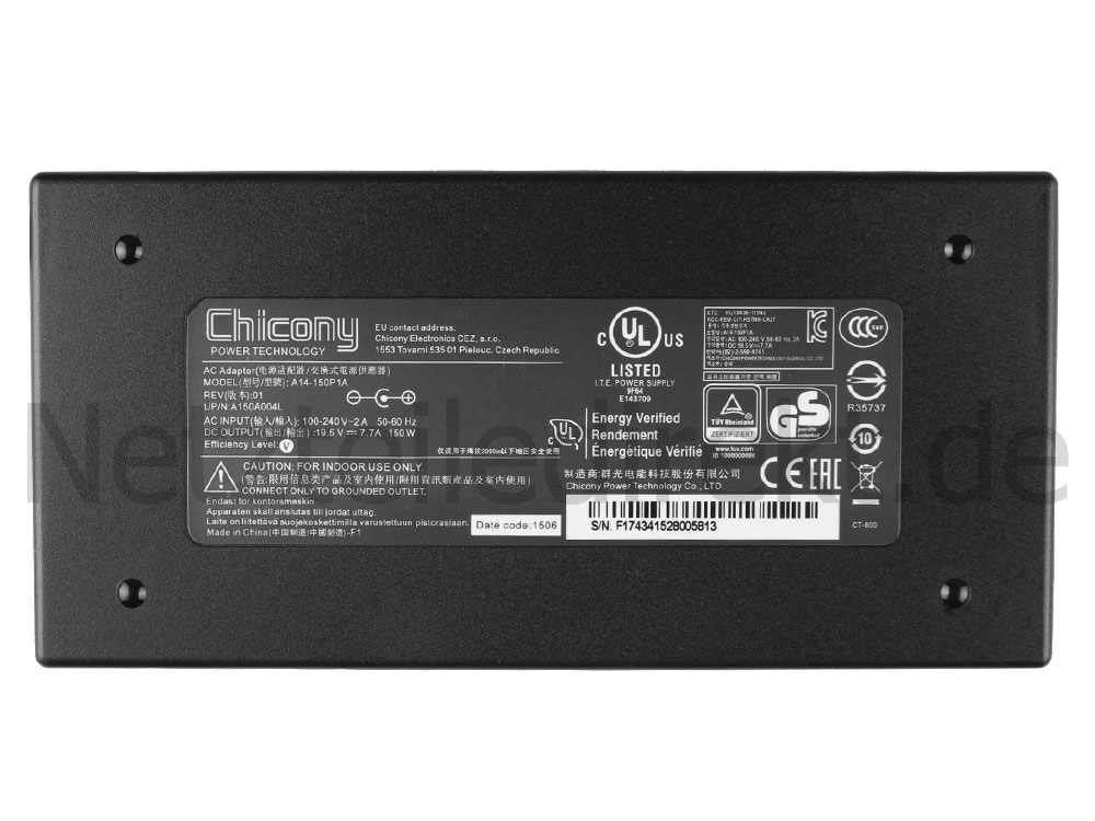150W Original Clevo P955ER TONGFANG GK7CP5R Netzteil Ladegerät