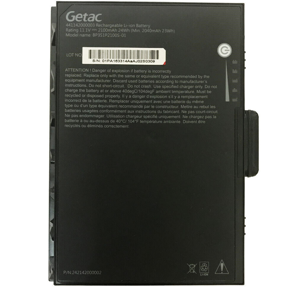 Original 2100mAh 24Wh 3 Zellen Getac BP3S1P2100 Akku