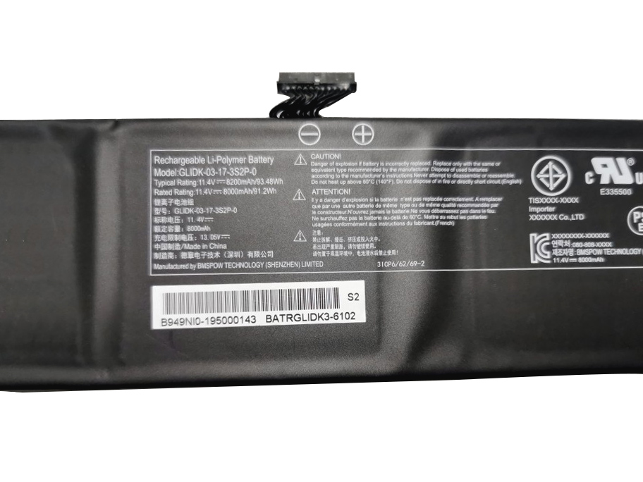 Original 8200mAh 93.48Wh 8 Zellen Getac GLIDK-00-15-3S2P-0 Akku