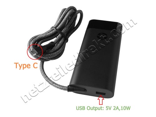 100W Slim USB Type-C HP Pavilion Plus 14-ey0047nr Netzteil Ladegerät + Kabel