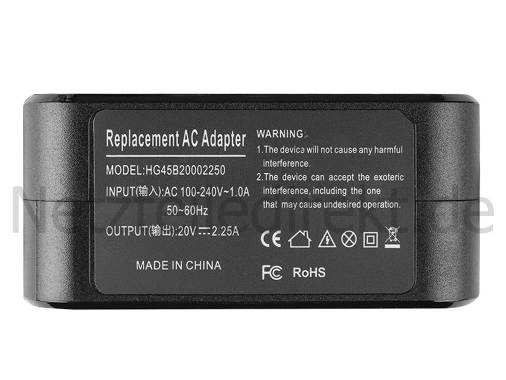Netzteil Ladegerät HP x2 10-p031tu Y8H97PA 45W USB-C