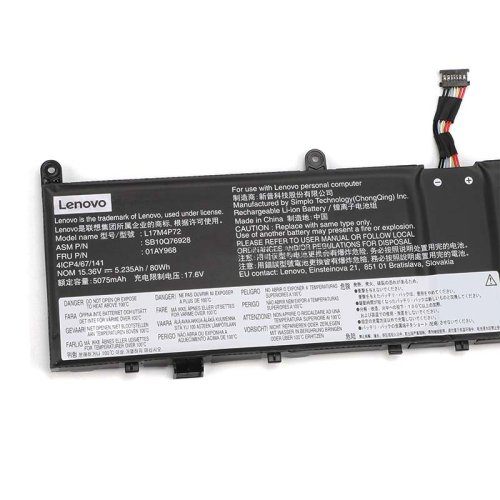 Original 5235mAh 80Wh 4 Zellen Lenovo ThinkPad X1 Extreme 2nd Gen 20QV0010MX Akku