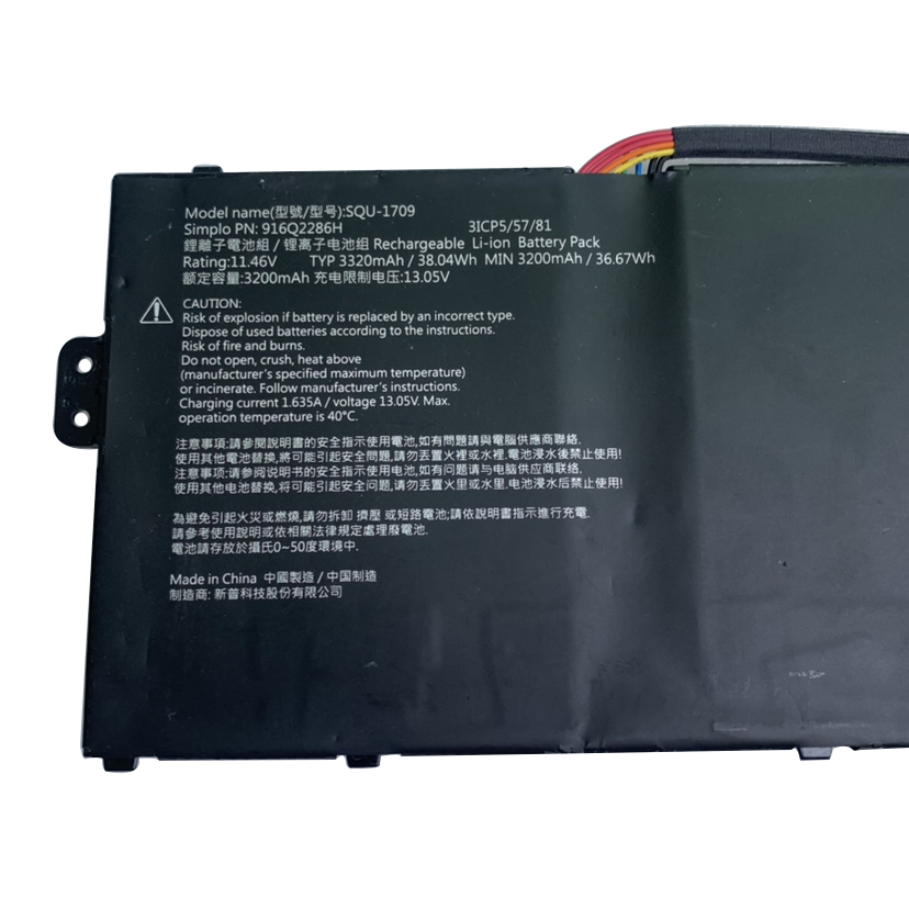 11.46V 3320mAh 38.04Wh 3-Zellen Hasee 3ICP5/57/81 Akku