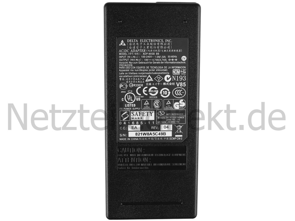 Netzteil Ladegerät MSI CR700 MS-1734 CR700-012US 90W + Kabel