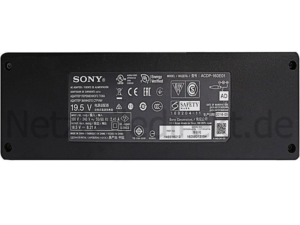 Original 160W Sony KD-49XE8096 KD49XE8096 Netzteil Ladegerät