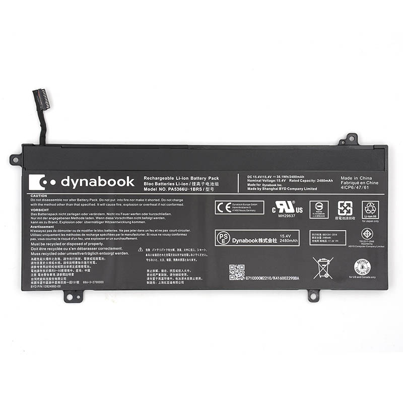 Original 2480mAh 38.1Wh Toshiba Dynabook Satellite Pro L50-G-11G Akku
