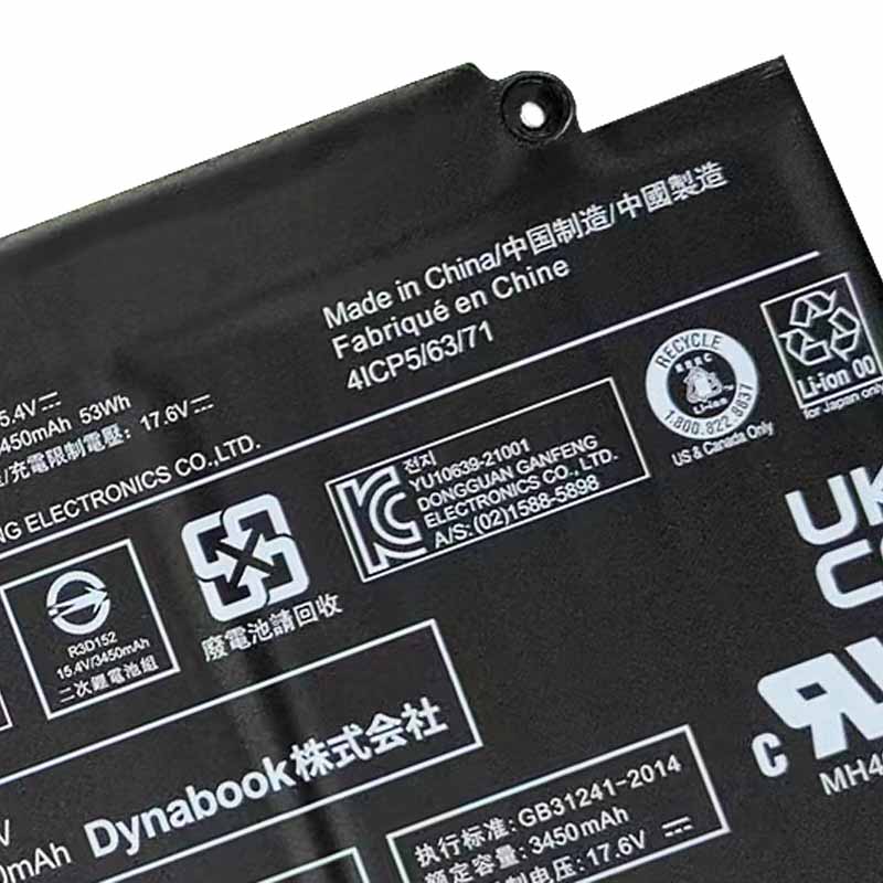 Original 3450mAh 53Wh Toshiba Dynabook Tecra A40-J-108 Akku